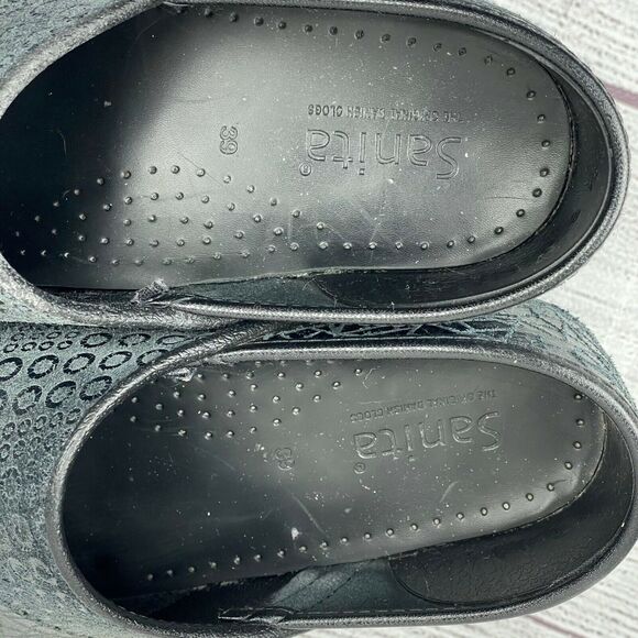 Sanita Clogs 0060240 Professional Comfort Navy Patchwork Embossed Textured Sz 39 - Picture 9 of 9